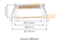 Domus Deco-13 Round Tiltable Dimmable LED Downlight Kit Tri - Black 13W 240V IP44 - 21045, 21668- Domus Lighting