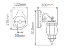 Domus VIENNA WALL BRACKET DOWN S-ARM Exterior Wall Lights Beige / Black / Burgundy / Green / White - 15890, 15891, 15892, 15893, 15895 - Domus Lighting - Domus Lighting