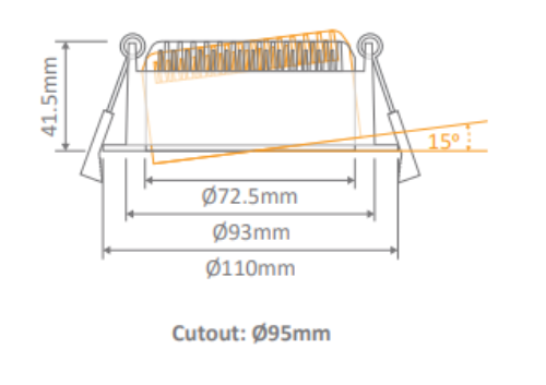 Domus Deco-13 Round Tiltable Dimmable LED Downlight Kit Tri - White 13W 240V IP44 - 20430