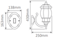 Domus VIENNA WALL BRACKET UP C-ARM Exterior Wall Lights Beige / Burgundy / Black / Green / White - 15956, 15957, 15958, 15959, 15961 - Domus Lighting