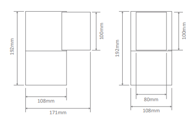 Piper-1 Wall Square 240V 20W LED IP65 E27 PAR30 Exterior Wall Light Dark Grey