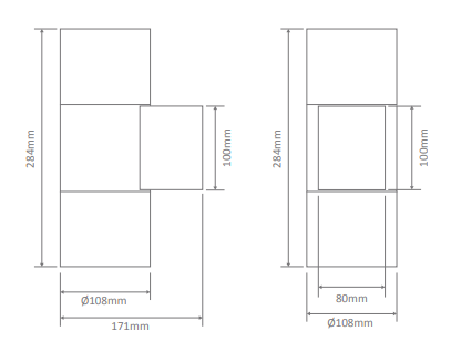 Domus Piper-2 Round Exterior Wall Lights 3000K 5000K Black 20W 240V IP65 - 49210, 49211. 49213 - Domus Lighting