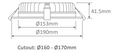 Domus Deco-20 Round Dimmable LED Downlight Kit Tri - White 20W 240V IP44 - 20432, 21594, 21875 - Domus Lighting