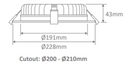 Domus Deco-28 Round Dimmable LED Downlight Kit Tri - White 28W 240V IP44 - 20434, 21596, 21877 - Domus Lighting