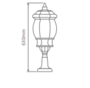 Domus VIENNA-LARGE PILLAR MOUNT LED Weatherproof Beige/ Black/ Burgundy/ Green/ White IP23- 15998, 15999, 16000, 16001, 16003