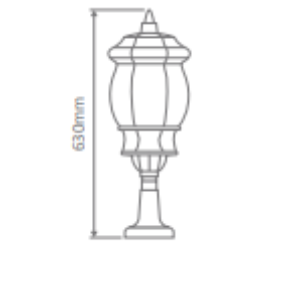 Domus VIENNA-LARGE PILLAR MOUNT LED Weatherproof Beige / Black / Burgundy / Green / White - 15998, 15999, 16000, 16001, 16003 - Domus Lighting