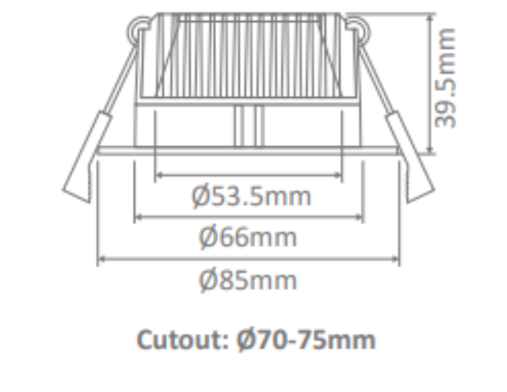 Domus Deco-8 Round Dimmable LED Downlight Kit Tri - Aluminium 8W 240V IP44 - 20412