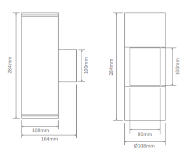 Domus Piper-2 Square Exterior Wall Lights 3000K 5000K Black 20W 240V IP65 - 49226, 49227, 49229 - Domus Lighting