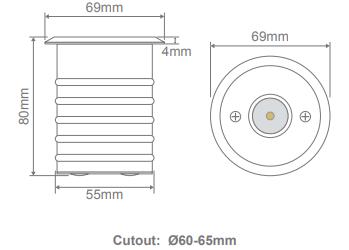 Domus Magneto 25° Beam Angle Magnetic Induction Inground Garden Step and Up Lights 3000K 5000K Stainless Steel 3W 24V IP67 - 21080, 21081 - Domus Lighting