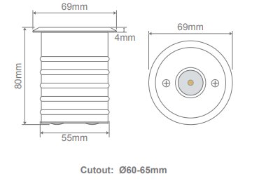 Domus Magneto 60° Beam Angle Magnetic Induction Inground Garden Step and Up Lights 3000K 5000K Stainless Steel 3W 24V IP67 - 21082, 21083 - Domus Lighting