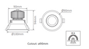 Domus Deep-13 Round Deepset Recessed Dimmable LED Downlight Tri - Black 13W 240V IP40 - 21731, 21738 - Domus Lighting