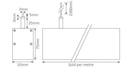 Domus Max-50 Down Interior Pendant Profile 3000K 4000K White 17.3W 240V IP20 - Max-50 - Domus Lighting