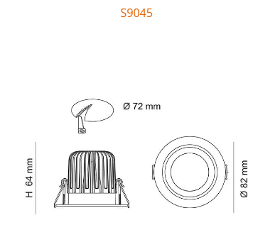 SAL ECOSTAR S9045TC LED Downlights Tri - White 9W 240V - S9045TC/WH - SAL Lighting