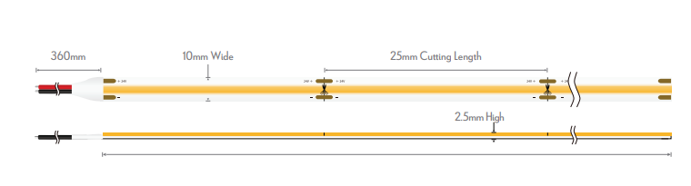 Domus PLEX-COB-20 LED Strip and Channels Tri - 20W 24V IP54 - 24037, 24038, 24039 50M PACK- Domus Lighting