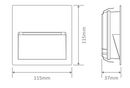 Domus Zac-4 Square REC Wall Lights 3000K 5000K Black 4W 12V IP65 - 19778, 19779 - Domus Lighting