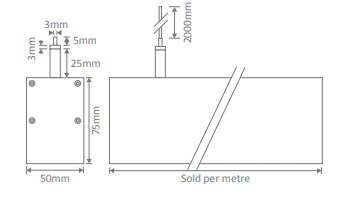 Domus Max-50 Linear Interior Pendant Black 3000K 4000K 21W 240V IP20 - 22469, 22470 - Domus Lighting