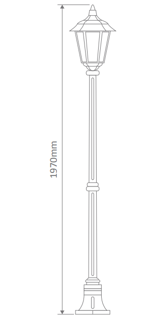 Domus TURIN 1LT 1.96M Post LED Flood Light Beige/ Black/ Burgundy/ White/ Green IP43 - 15446, 15447, 15448, 15449, 15451
