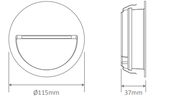 Domus Zac-4 Round Recessed Garden Step and Up Lights 3000K 5000K Dark Grey 4W 240V IP65 - 19729, 19730 - Domus Lighting