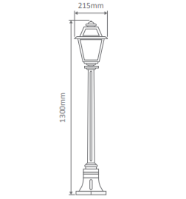 Domus AVIGNON 1LT 1.25M POSTLIGHT B22 LED Flood Lights Beige/ Black/ Burgundy/ Green/ White IP43- Avignon