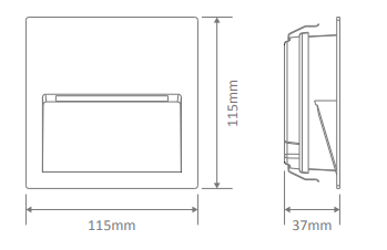 Domus Zac-4 Square Recessed Garden Step and Up Lights 3000K 5000K Dark Grey 4W 240V IP65 - 19737, 19738 - Domus Lighting