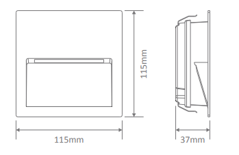 Domus Zac-4 Square Recessed LED Exterior Step Lights 3000K 5000K Black 4W 240V IP65 - 19735, 19736