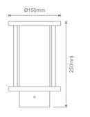 Domus BL-400 Head LED Bollard Clear / Frost 240V IP54 - 10670, 10671 - Domus Lighting