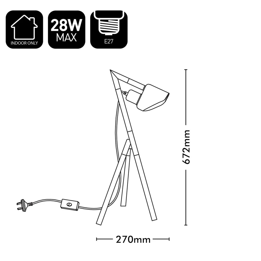 Brilliant - KYOTO - Table Lamp Black 240V IP20- 18991