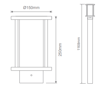 Domus BL-400-1M-KIT Head LED Bollards Accessory Clear/ Frost 240V IP54 - 10682, 10683