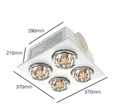 Brilliant HORIZON- LED 4 Light Bathroom Mate Tri - White / Silver 9W 240V - 19849/05 - Brilliant Lighting