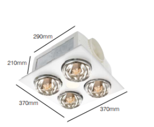 Brilliant HORIZON- LED 4 Light Bathroom Mate Tri - White / Silver 9W 240V - 19849/05 - Brilliant Lighting