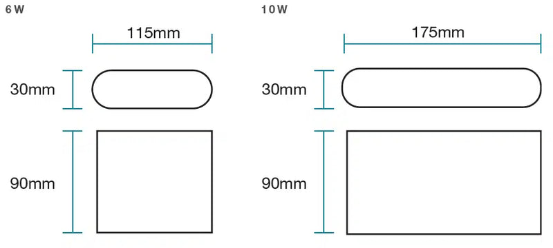 Martec Integra LED Up/Down Exterior Wall Lights Tri - White / Matt Black 6W/10W 220-240V IP54 - MLXI3456W, MLXI3456M, MLXI34510W, MLXI34510M