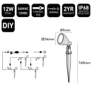 Brilliant Smart WiFi Garden Spike Light RGB Black 12W 240V IP68 - 20702/06