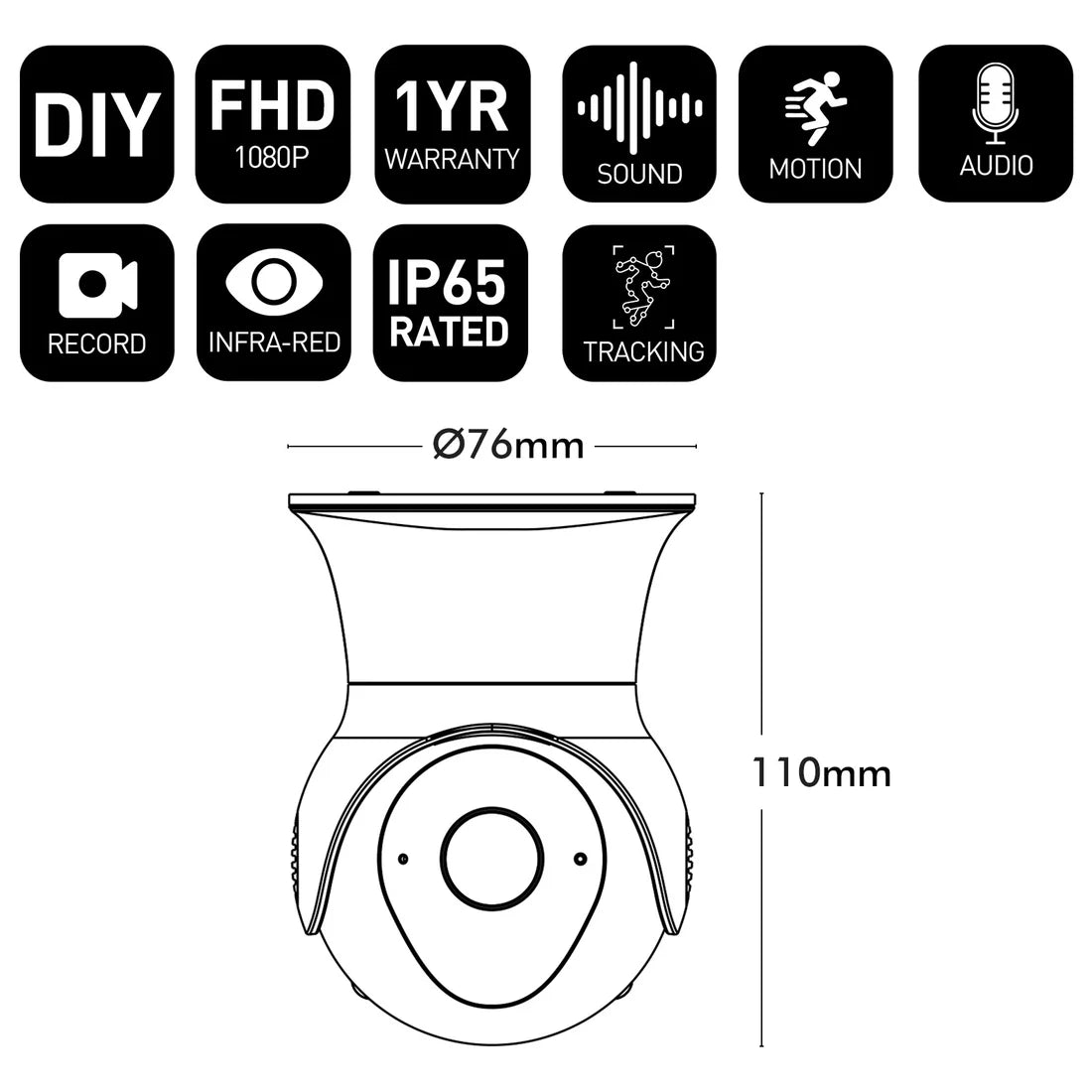 Brilliant PATROL Smart WiFi Pan & Tilt Security Cameras White IP65 - 21438/05