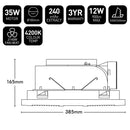 Brilliant SOLACE- 4-in-1 Bathroom Mate Ceiling Fans 4200K White/ Black 35W 240V IP20 - 21476/06, 21476/05