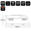 Brilliant MARVEL- 3-in-1 Bathroom Mate Lamps and Globes Tri- Black/ White 2x8W IP20 - 21478/05, 21478/06