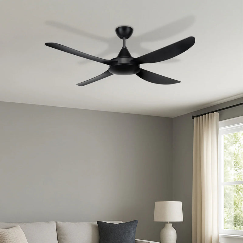 Brilliant VECTOR-II- with Ezi-Fit Blades 52in. Ceiling Fan Matt Black/ Pure White 50W 240V - 21548/05, 21548/06