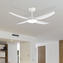 Brilliant AMARI 52in with LED Light 4 Blade Ceiling Fan Tri- Matt Black/ Matt White 35W 240V - 21721/05, 21721/06