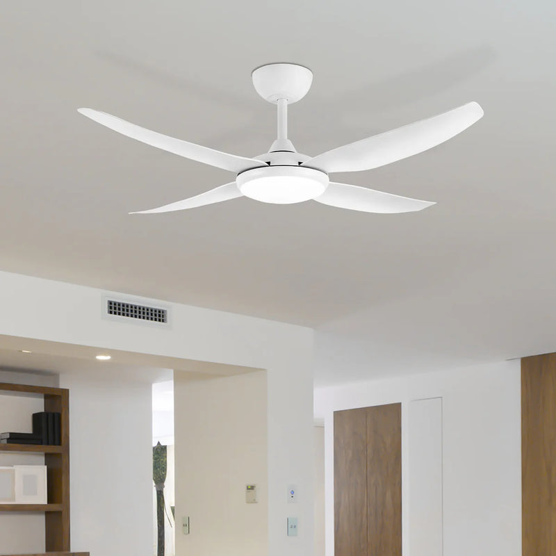 Brilliant AMARI 52in with LED Light 4 Blade Ceiling Fan Tri- Matt Black/ Matt White 35W 240V - 21721/05, 21721/06