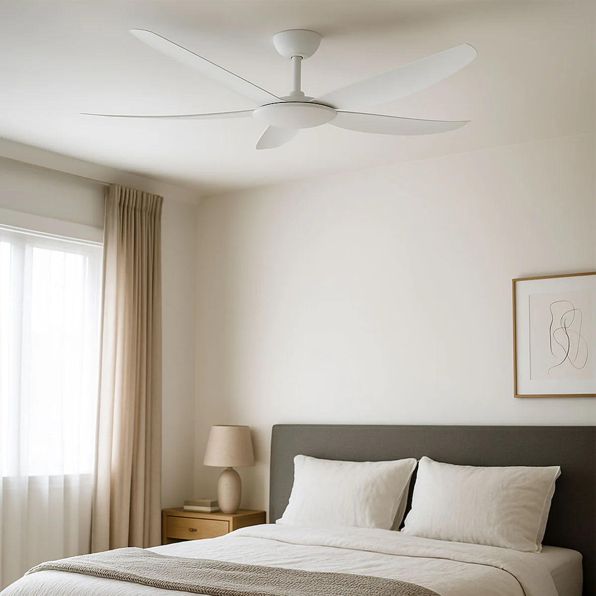Brilliant AMARI- 56in 5 Blade Ceiling Fan Matt White/ Matt Black 35W 220-240V - 21723/06, 21723/05