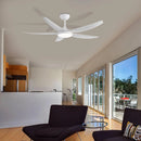 Brilliant AMARI 56in with LED Light 5 Blade Ceiling Fan Tri- Matt White/ Matt Black 35W 220-240V - 21725/06, 21725/05