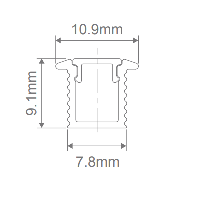 Domus Micro Recessed Profile per metre c/w End Caps LED Channel and Accessories Black/ Aluminium/ White - 21956, 21957, 21958