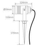 Domus Elite Garden Spike Light 3000K 5000K Black 6W 12V IP65 - 19666, 19667, 19668 - Domus Lighting