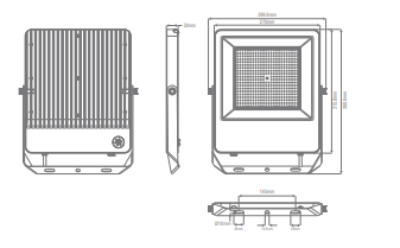 Domus Blaze-Pro Flex and Plug LED Flood Light Tri- Black/ White 100/150/200W 240V IP66 - 19920, 19921