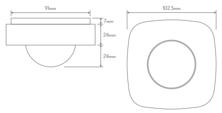 Domus Surface Mounted PIR Square Sensors 360° White 240V IP65 - SENSOR-SM-01