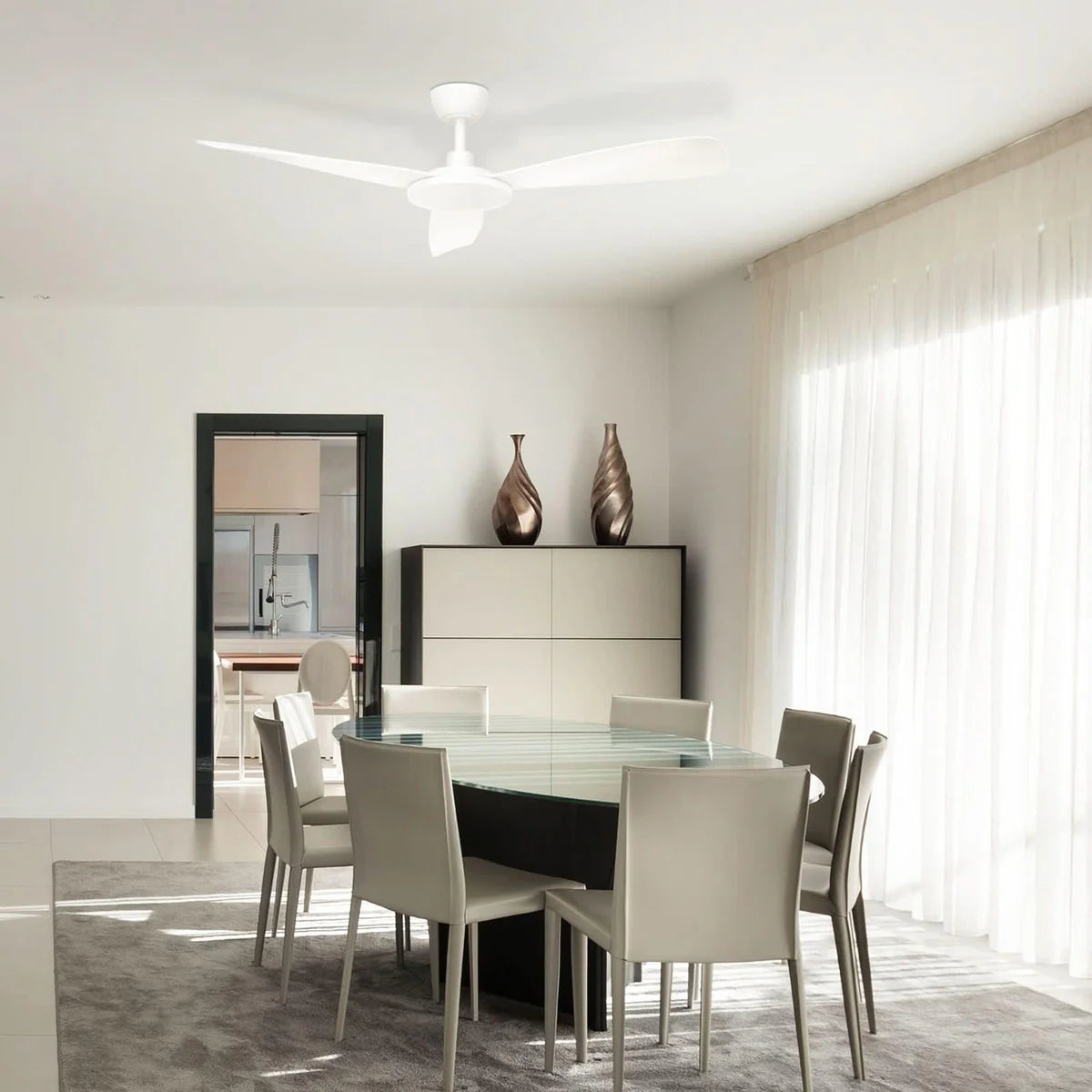 Brilliant MASCOT 52in Ceiling Fan Matt White/ Matt Black 30W 220-240V - 22197/06, 22197/05