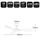 Brilliant MASCOT 58in Ceiling Fan Matt Black 30W 220-240V - 22199/06