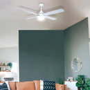 Brilliant Tempo Plus 48'' AC 4-Blade Ceiling Fan with Light Black/ White/ Brushed Aluminium 65W 240V- 22273/06, 22273/05, 22273/13 