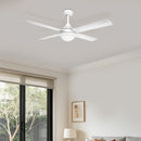 Brilliant Tempo Plus 52'' AC 4-Blade Ceiling Fan with Light Black/ White/ Brushed Aluminium 30W 240V- 22279/05, 22279/06, 22279/13