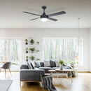 Brilliant Tempo Plus 52'' AC 4-Blade Ceiling Fan with Light Black/ White/ Brushed Aluminium 30W 240V- 22279/05, 22279/06, 22279/13
