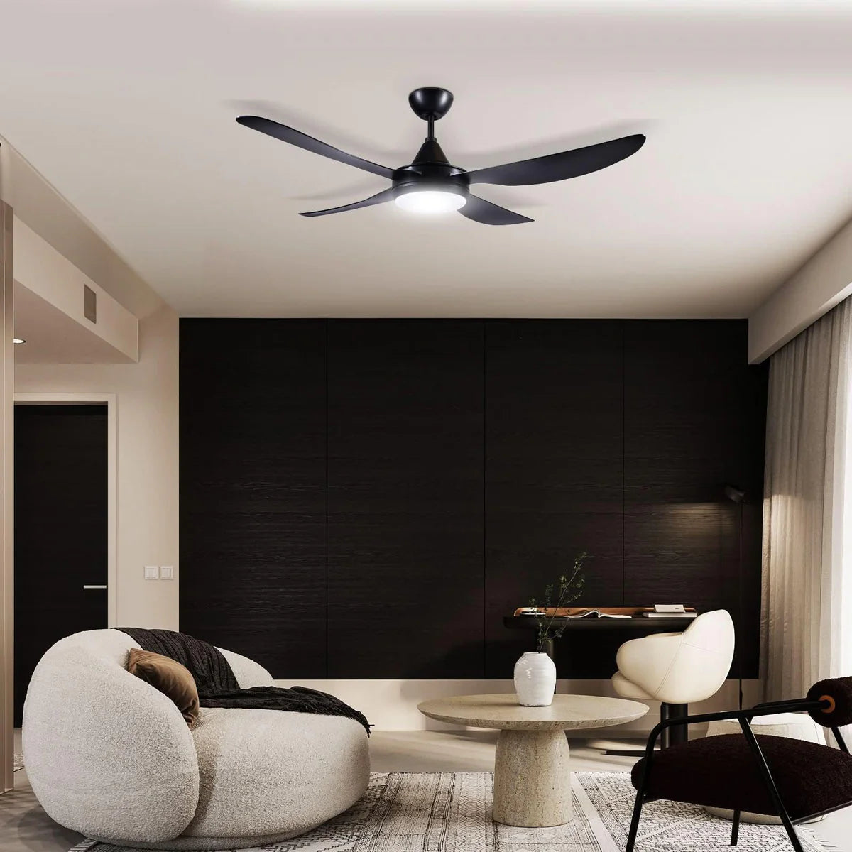 Brilliant Vector-II 48’’ AC Ceiling Fan Tri- Black/ White 60W 240V- 22291/06, 22291/05